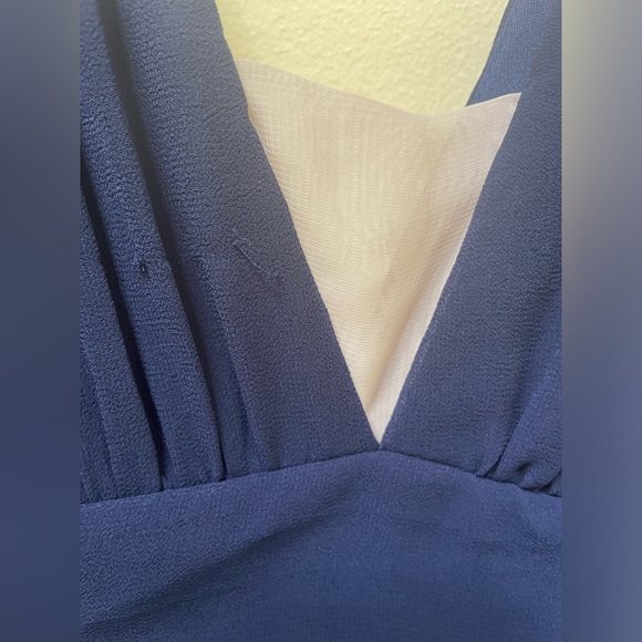 Lulus Heavenly Hues Chiffon Navy Slit Front Full Length Dress Medium - Picture 7 of 13